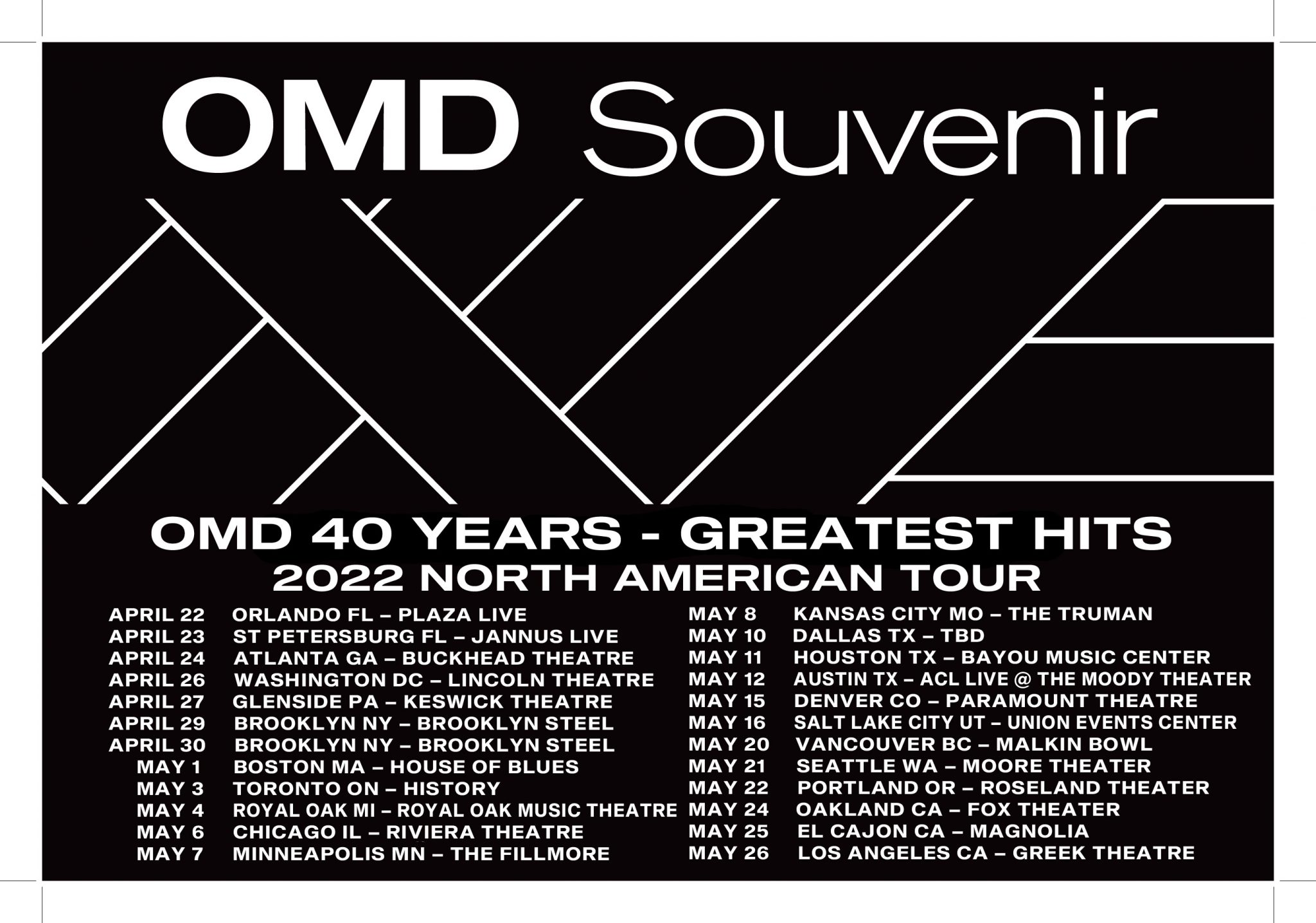 OMD Celebrates 40 Years with 'Souvenir' 2022 North American Tour The