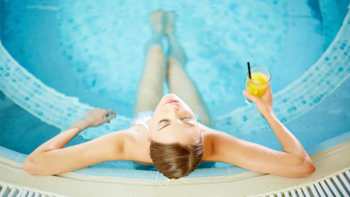 Chilling in the pool.